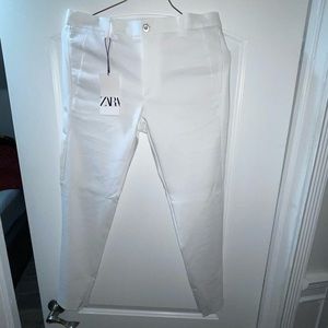 White Zara cropped stretchy pants